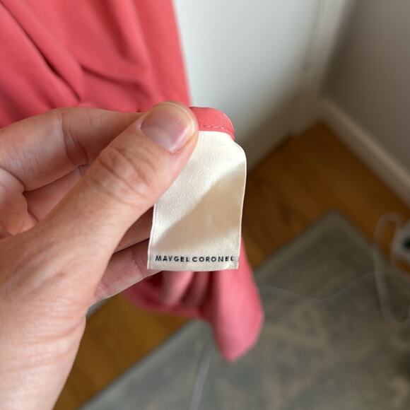 MAYGEL CORONEL Vaupes Dress in Tropical Pink Coral Halter Maxi Dress - Picture 11 of 13